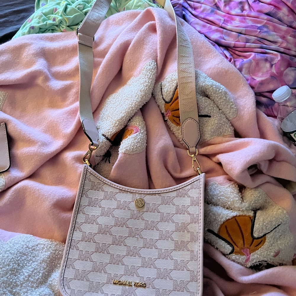 Michael Kors Pink Monogram Crossbody Bag